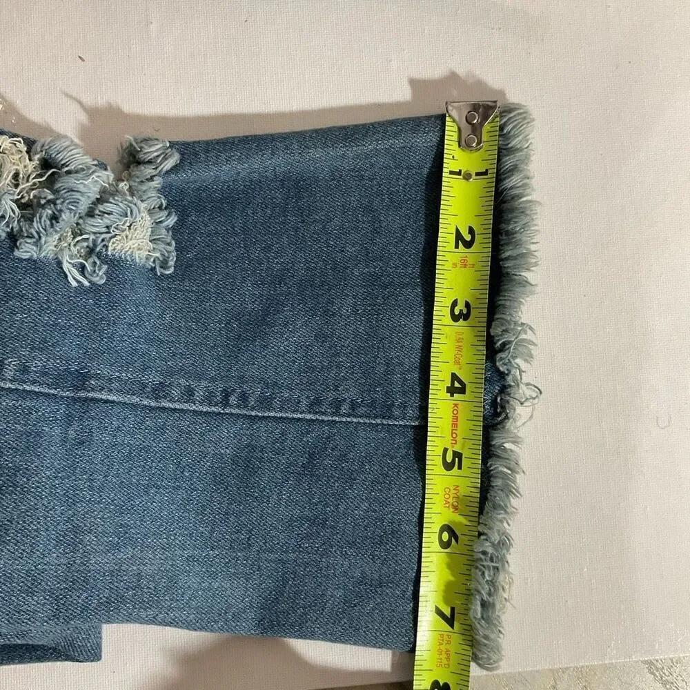 Lola Shoetique Denim Open Toe, High Heel , knee High Boots size 7
